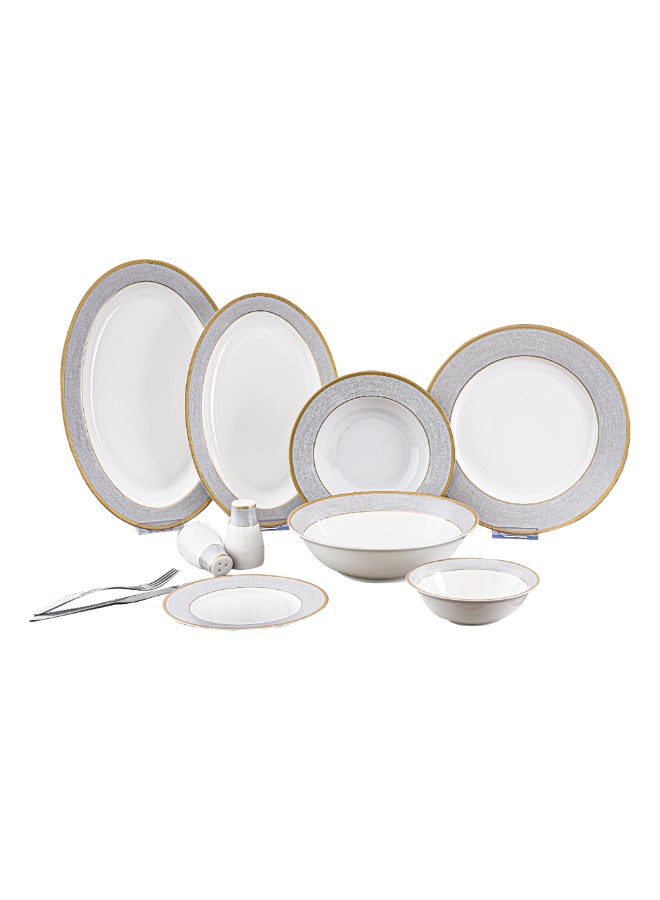 طقم عشاء عالي الجودة 30 قطعة بتصميم أنيق من الخزف الصيني متعدد الألوان 27.5 × 29.5 × 35.5 سم 13633